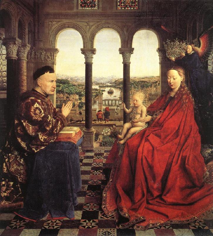 EYCK, Jan van The Virgin of Chancellor Rolin dfg Sweden oil painting art